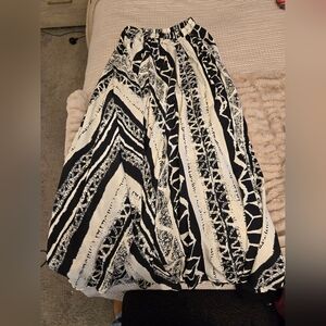 Black And White Flowy Skirt